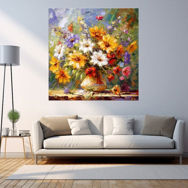 Abstract Flower Oil Painting on Canvas